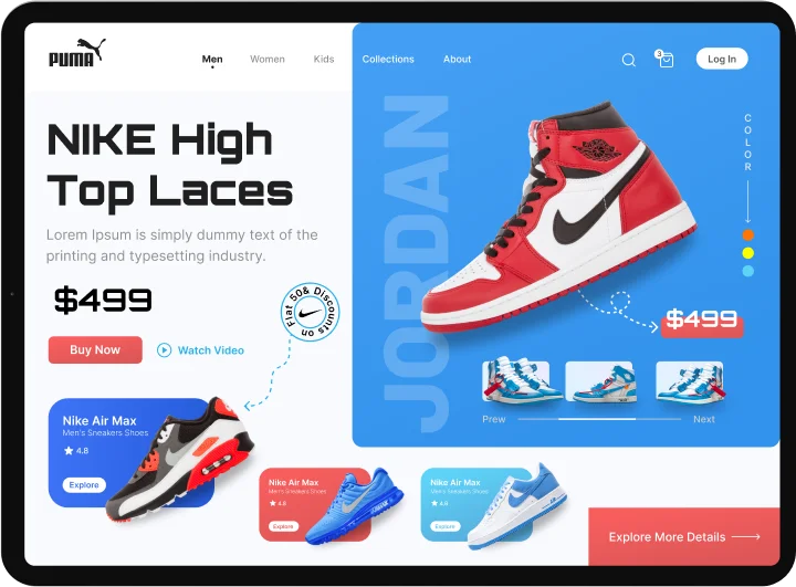 banner-shoes-landing-page-web-development-portfolio-bmv-system-integration