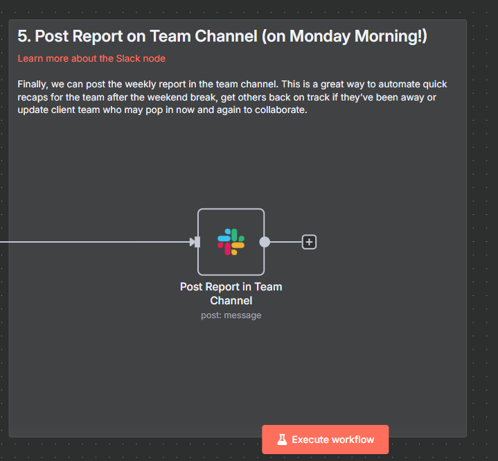 image shows the automated flow of post report in the team channel