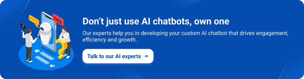 cta banner image showing a phone from which robot is coming out and human standing in from of him